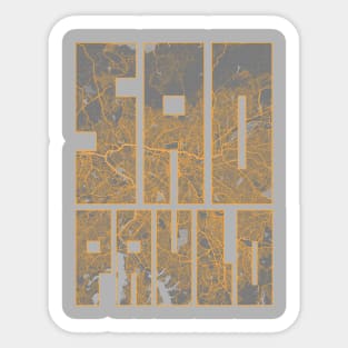 Sao Paulo, Brazil City Map Typography - Bauhaus Sticker